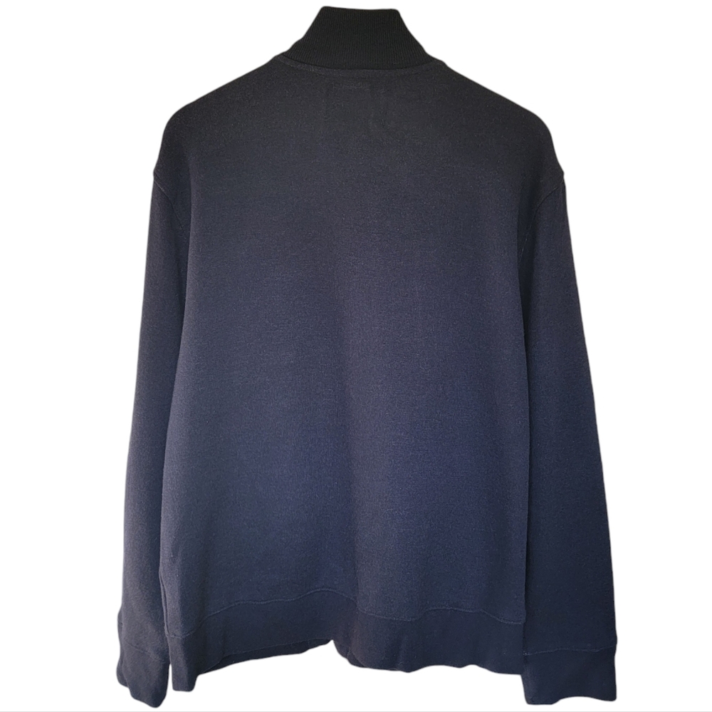 Banana Republic Tactical Sweater Preppy Cardigan Wool Blend Navy Blue Me… - Picture 3 of 17